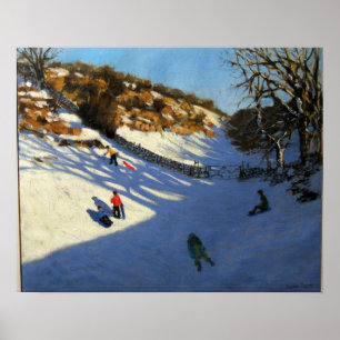 Póster Nieve en el valle cerca de Monyash Derbyshire