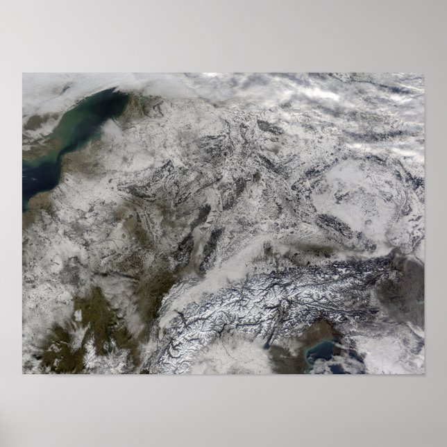 Póster Nieve en Europa (Frente)