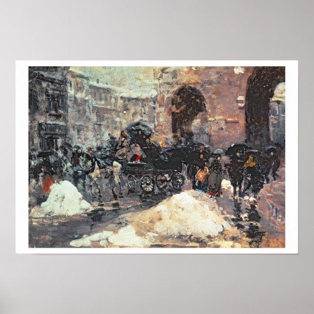 Póster Nieve en la ciudad (Frente)