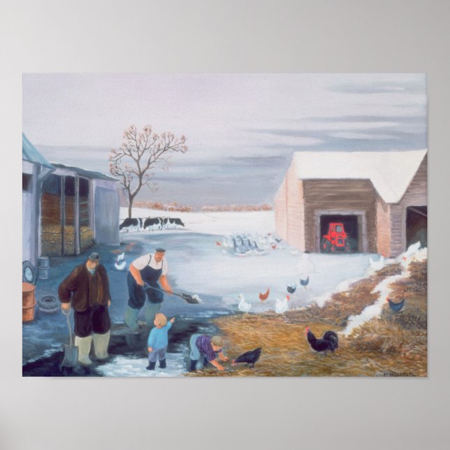 Póster Nieve en la granja (Frente)