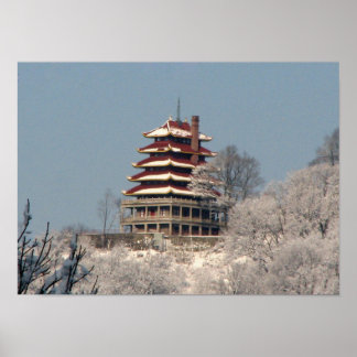 Póster Nieve en la pagoda