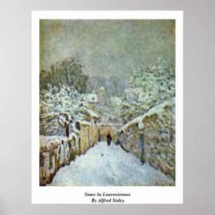 Póster Nieve en Louveciennes de Alfred Sisley