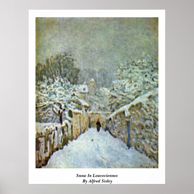 Póster Nieve En Louveciennes Por Alfred Sisley (Frente)