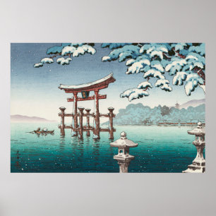 Póster Nieve en Miyajima por Tsuchiya Koitsu