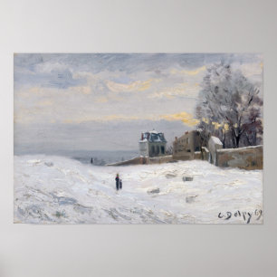 Póster Nieve en Montmartre, 1869