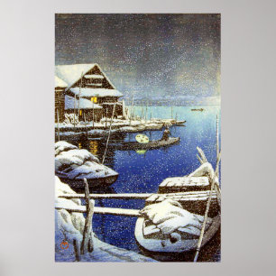 Póster Nieve en Mukojima Kawase Hasui 1931