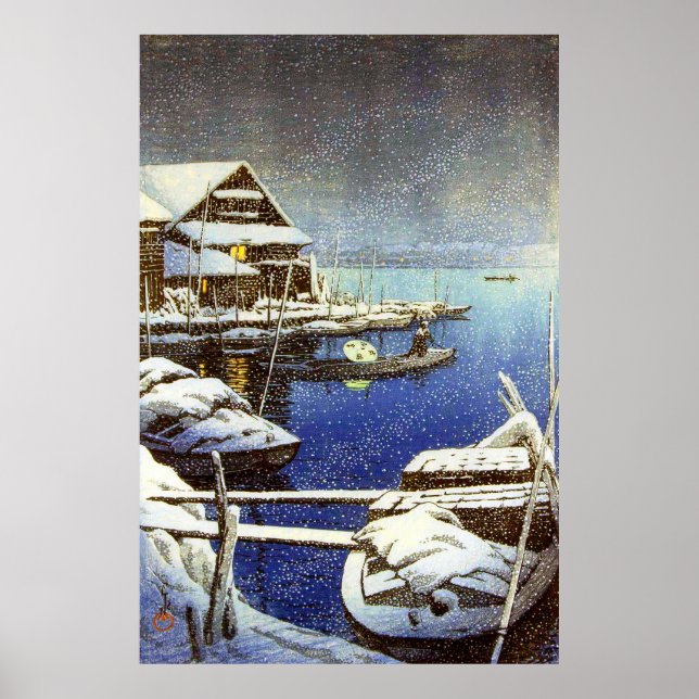 Póster Nieve en Mukojima Kawase Hasui 1931 (Frente)