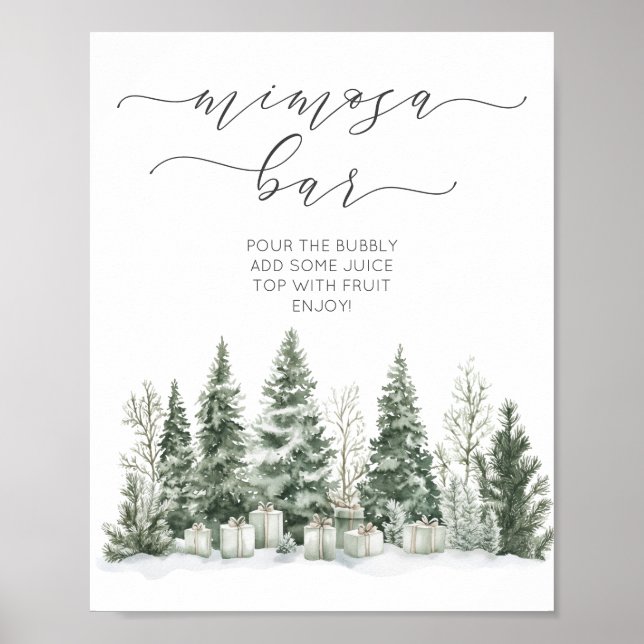 Póster Nieve Enamorada Ducha De Novias Bar Mim-osa (Frente)