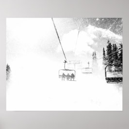 Póster Nieve explosionada // Skilift en vientos de Blizza