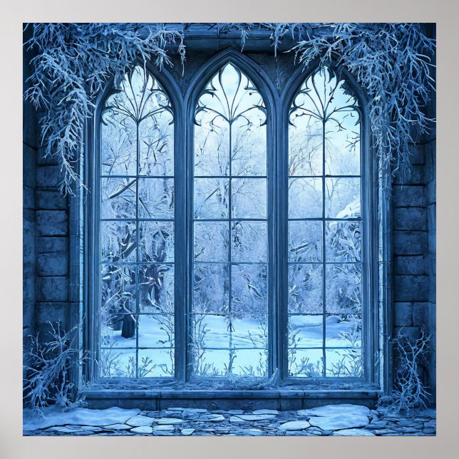 Póster Nieve Falsa de Invierno Ilusión Escénica Decoració (Frente)