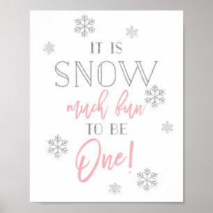 Póster Nieve Mucho Diversión Rosa plateado Primer Rót