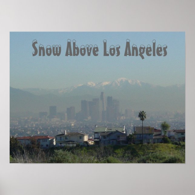 Póster Nieve por encima de Los Ángeles (Frente)