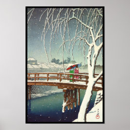 Póster Nieve tardía a lo largo del río Edo Hasui Kawase a