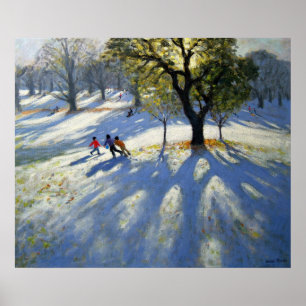 Póster Nieve temprana del parque de Markeaton