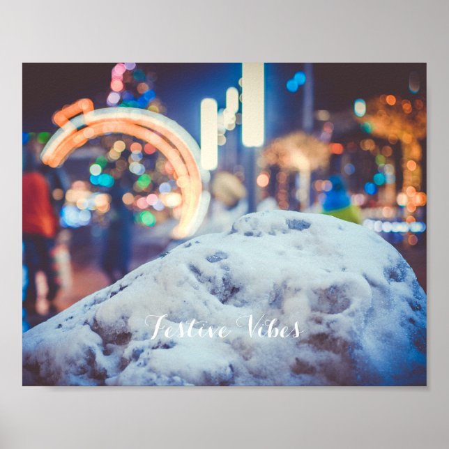 Póster Nieve y luces de invierno (Frente)