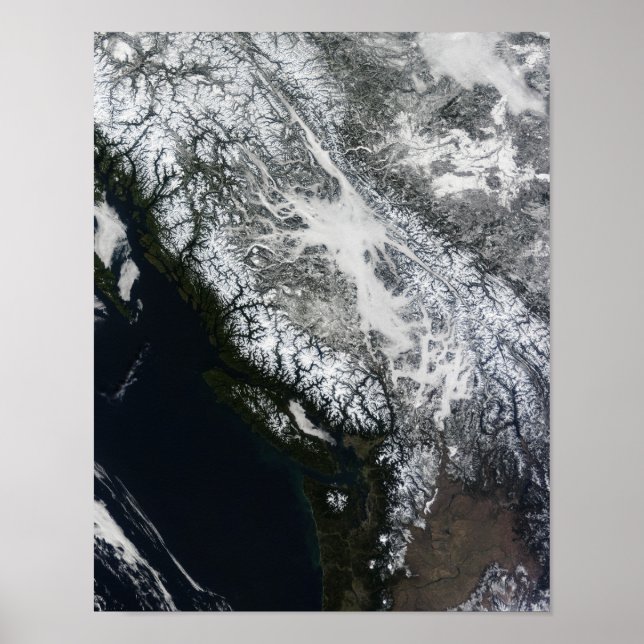 Póster Nieve y niebla en Columbia Británica (Frente)
