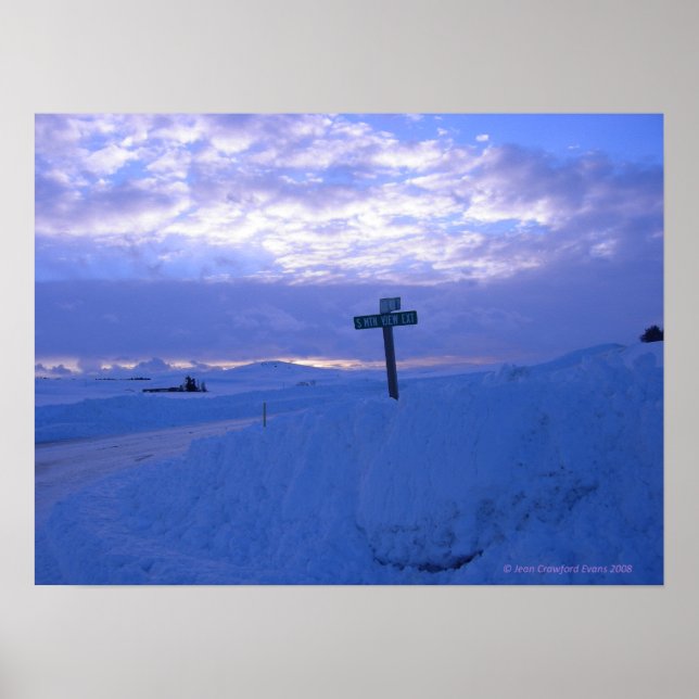Póster Nieve y puesta de sol (Frente)