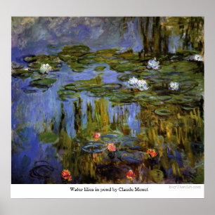 Póster Nieves en el estanque de Claude Monet
