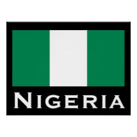 Nigeria con bandera nigeriana (África Occidental)