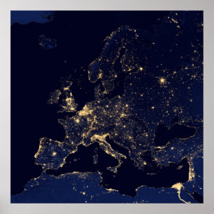 Póster Night Europe