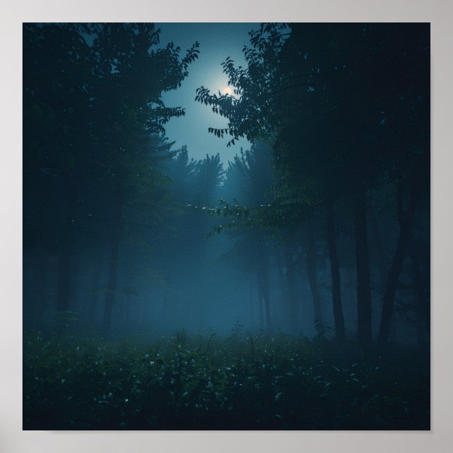 Póster Night Forest Moonlight (Frente)