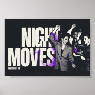 Póster Night Moves Retro Dance Club 6x4 Archival Art Prin