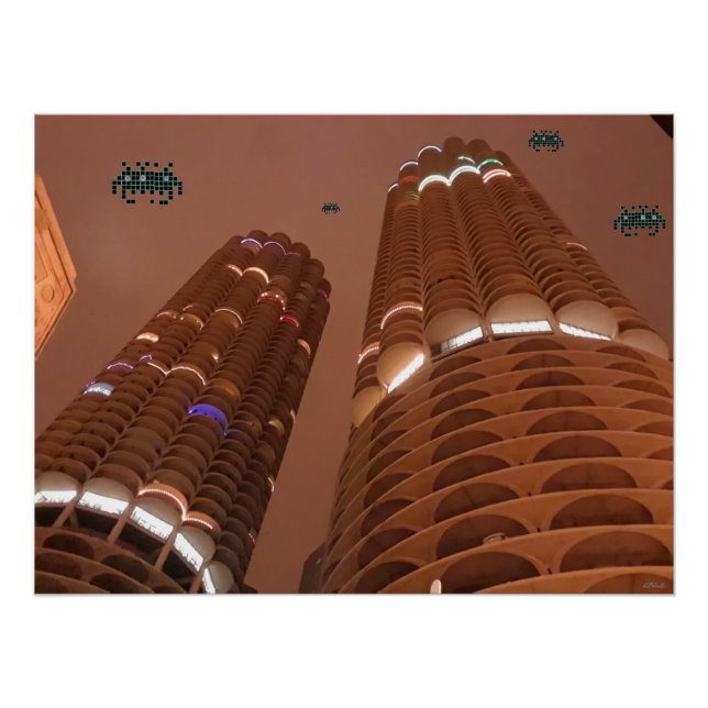Póster Night of the Marina City Invaders (Anverso)