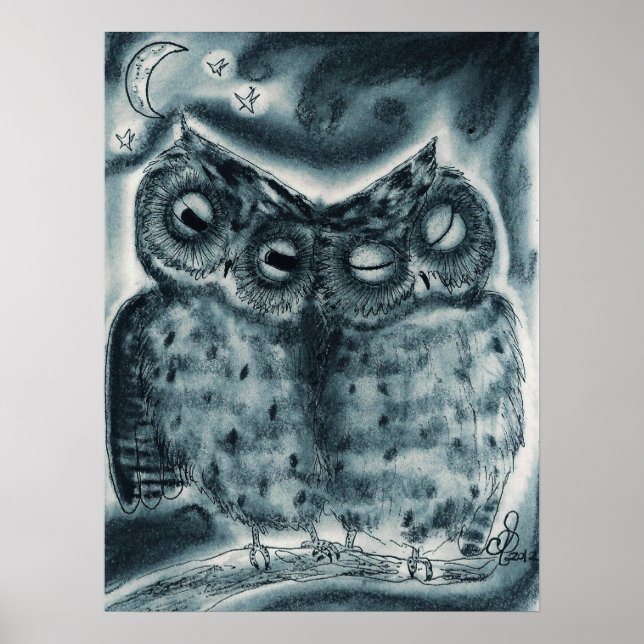 Póster night owl love (Frente)