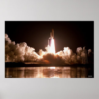 Póster Night Space Shuttle Launch