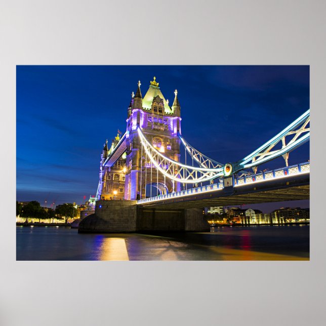Póster Night View of London's Tower Bridge (Frente)
