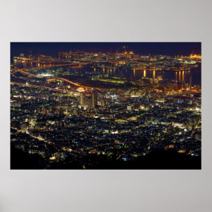 Póster Night view of Rokkō Island and Higashinada-ku