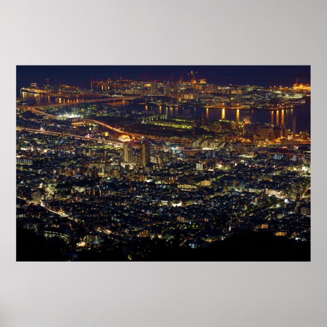 Póster Night view of Rokkō Island and Higashinada-ku (Frente)