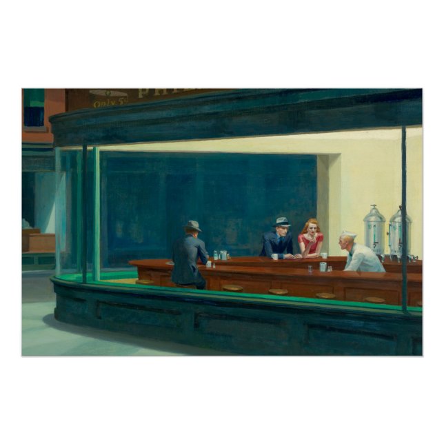 Póster Nighthawks 1942 de Edward Hopper (Anverso)
