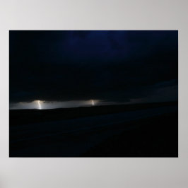 Póster Nighttime Double Lightning Strike Poster