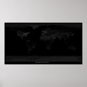 Póster Nighttime on Planet Earth