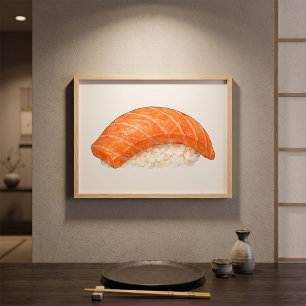 Póster Nigiri de Salmón Japonés para Foodies