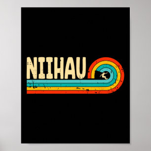 Póster Niihau Surfing Hawái Islas Hawaianas Vintage Ret