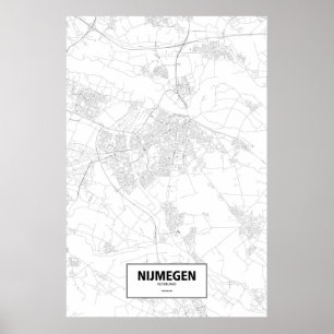 Póster Nijmegen, Netherlands (black on white)