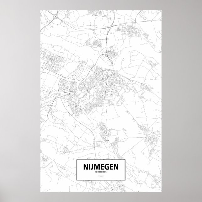 Póster Nijmegen, Netherlands (black on white) (Frente)