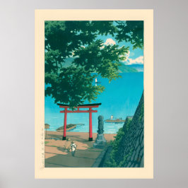 Póster Nikko Chuzenji Lago Utagahama por Kawase Hasui