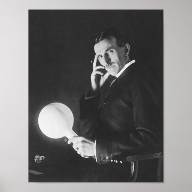 Póster Nikola Tesla, 1898. (Frente)