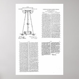 Póster Nikola Tesla Energy Transmission Pantent US1119732