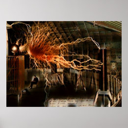 Póster Nikola Tesla Hombre de Misterio Color Redux