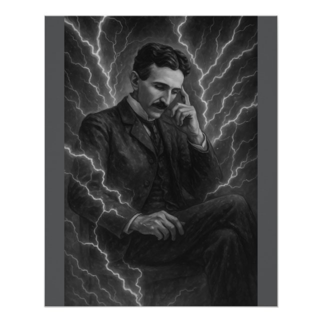 poster "Nikola Tesla - La mente eléctrica" (Anverso)