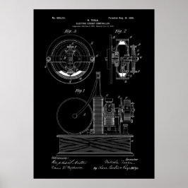 Póster Nikola Tesla Patent Poster