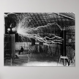Póster Nikola Tesla - Peros De Electricidad