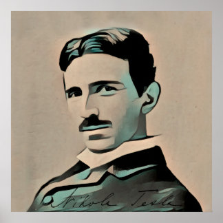 Póster Nikola Tesla poster
