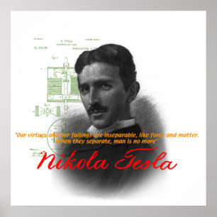 Póster Nikola Tesla poster