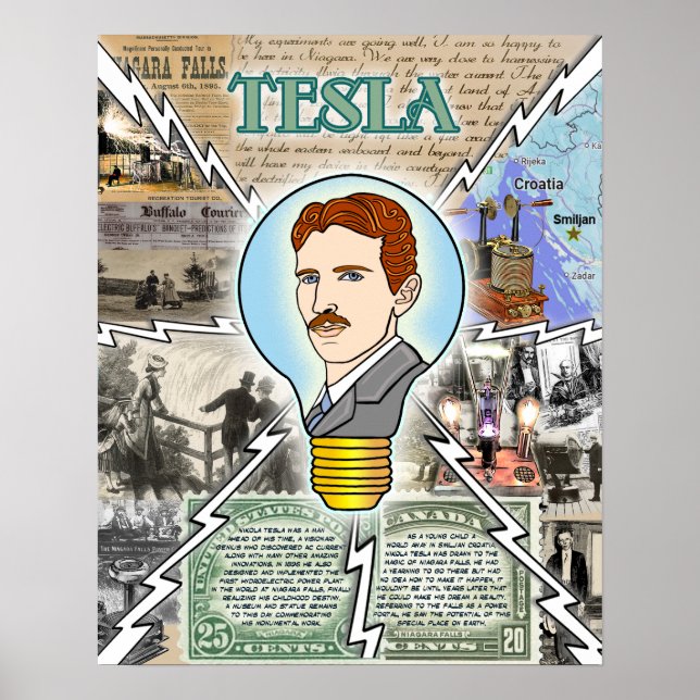 Póster Nikola Tesla Poster Eerie Lake Erie Official Merch (Frente)