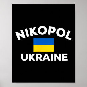 Póster Nikopol Ucrania Bandera Ucraniana País Ciudad Turi